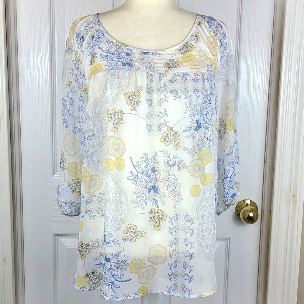Lauren Conrad Pastel Floral Blouse